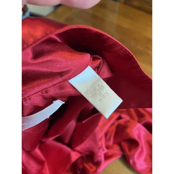 Vintage Lord And Taylor Womens Red Satin Sleep Shirt Sz Small Loose Fit Oversize - Picture 12 of 12
